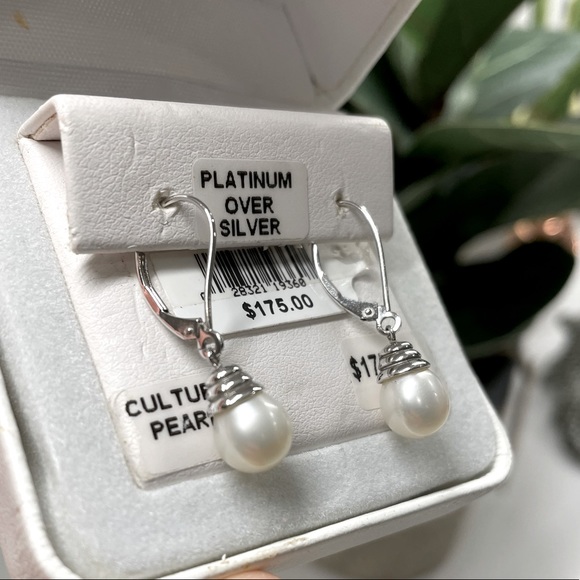 Kohl's Jewelry Platinum Over Silver Pearl Earrings Poshmark